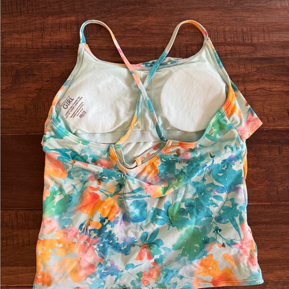Athleta Girl swimsuit size Xl/14 XXL/16 Floral Tankini and Swim Shorts Set - Picture 6 of 9